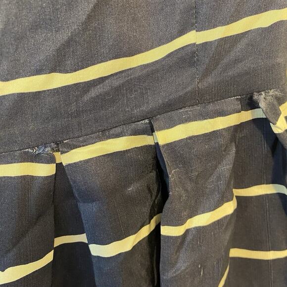 Kate Spade Short Sleeve 100% Silk Luxury Midi Shirt dress Navy White Striped Sz4 - Picture 10 of 12